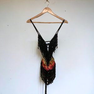 Easy Tiger Too Hot to Handle Sequin One Piece Bodysuit SMALL